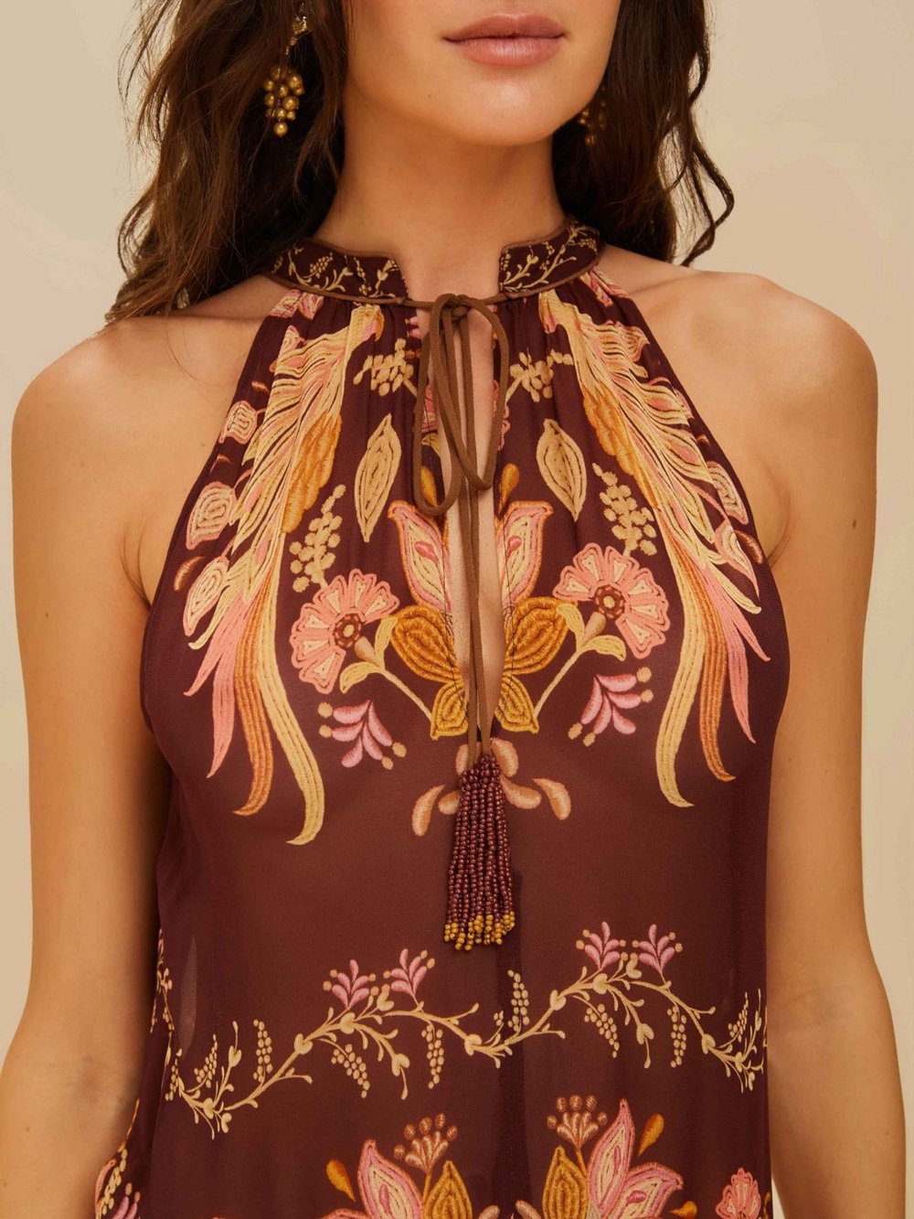 FARM Rio Bella Burgundy Maxi Dress - Picture 2 of 5